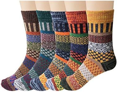Justay Pucott 5 Pairs Womens Socks Winter Wool Socks Breathable Soft Socks Cozy Socks Colourful Womens Socks Gifts for Women