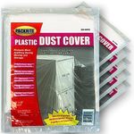 Large Clear Plastic Dust Covers | 6 PACK | 10' X 20' Durable Polyethylene Tear-Resistant Waterproof Plastic Sheets to Protect Furniture & Valuables for Moving, Storage and Other Applications | 6 PACK