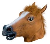 Kingmys Latex Rubber Horse Shaped Halloween Party Mask (Brown)