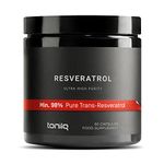 Ultra High Purity Resveratrol Capsules - 98%+ Pure Trans-Resveratrol - Bioavailable with Superior Purity - 60-Count Lab Tested Resveratrol Supplement