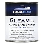 TotalBoat - 409314 Gleam Marine Spar Varnish, Gloss and Satin Polyurethane Finish for Wood, Boats and Outdoor Furniture (Clear Gloss Quart)