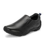 HITZ Men's Black Leather Casual Shoes, 8 UK