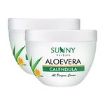 SUNNY Aloevera&Calendula All Purpose Cream|Helps Prevent Scarring,Soothe Sunburn|Calendula Suitable For Delicate Skin|Aloevera Helps To Moisturize Skin&Imparts Healthy Glow,125 Gm (Pack Of 2)