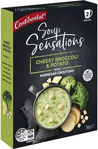 Continental Sensations soup | Cheesy Broccoli & Potato with Parmesan Croutons (2 pk), 56g