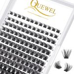 QUEWEL Cluster Lashes 144 Pcs Wide Stem Individual Lashes C/D Curl 8-16mm Length DIY Eyelash Extension False Eyelashes Natural&Mega Styles Soft for Personal Makeup Use at Home (Mega-D-MIX-144 Pcs)