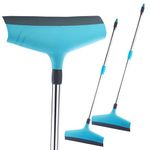 ALOUD CREATIONS 2Pc Large Size (40 cm/16 inch) Telescopic Floor Wiper for Bathroom Floor Cleaning | Bathroom Squeegee Wiper | Floor Wiper for Home Cleaning | Moulded Silicon Lip | Sea Green