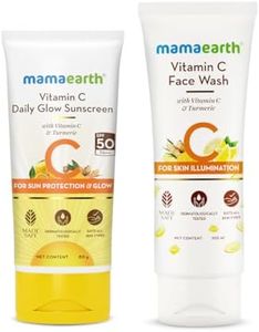 Mamaearth Vitamin C Glow Getter Duo | Vitamin C Face Wash - 100 ml & Vitamin C Daily Glow Sunscreen - 80 g | Brightens Skin | SPF 50 & PA++++ Protection | Revives Natural Glow