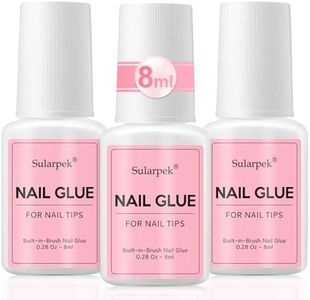 Sularpek 3 * 8g Colle Faux Ongles, Colle Faux Ongles Extra Forte, Colle Ongle Avec Pinceau, Colle à Ongles, Colle pour Ongles Professionnelle pour Coller ou Réparer des Ongles