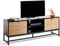 VonHaus Black TV Unit - Chevron TV 