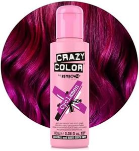 Crazy Color Vibrant Cyclamen Semi-Permanent Hair Dye. Highly Pigmented Cerise Conditioning & Oil Nourishing Vegan Formula | No Bleach or Ammonia | 100ml