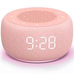 Buffbee Sound Machine & Alarm Clock 2-in-1-0-100% Display Dimmer, Under Light, Sleep Timer, Precise 30-Level Volume Control White Noise Machine