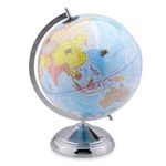 GLOBEDADDY 12 Inch Globe with Heavy Metal Base & Magnifying Glass for Kids Learning, Office Table, Student's Study & Kid's Birthday Gift