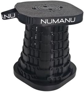 NUMANU 2026 Upgraded XXL Collapsible Stool & 3IN1 Cushioned Carry Bag, 2.6"-19.7" Height Adjustable, Max 1,000lbs Portable Retractable Telescoping Seat, Foldable Camping Stool for Adults (XXL Square)