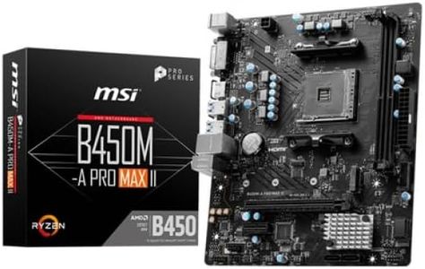 MSI B450M-A PRO MAX II ProSeries Motherboard (mATX, Supports AMD 5000/4000/3000/2000/1000 Series AM4 Processors, M.2, SATA 6G, USB 3.2 Gen 1, DDR4, HDMI/DVI, 2.5Gbps LAN)