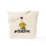 CafePress Woodstock True Love Natural Canvas Tote Bag, Reusable Shopping Bag