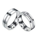 ANAZOZ Stainless Steel Promise Rings for Couples Set,Promise Ring for Couples Silver Ring with 6MM Her Only His One Ring Size Women J 1/2 + Men X 1/2