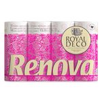 Renova Royal Deco Toilet Paper, 12 Rolls, White, 4-Ply, Lotion and Perfumed,Super Soft, Dermatologically and Gynaecologically Tested, 140 Pulls/Roll (1680 Sheets Total) | First Time in India