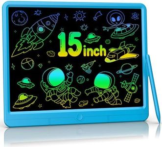 LCD Writing Tablet 15 Inch, Colorful Erasable Doodle Board Drawing Pad, Magic Drawing Tablet for Kids Toddler, Reusable Electronic Doodle Pad, Educational Toys Gifts for 3-12 Year Old Boys Girls