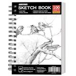 FIXSMITH 5.5"X8.5" Sketch Book | 100 Sheets (68 lb/100gsm) Sketchbook | Durable Acid Free Drawing Paper | Spiral Bound Artist Sketch Pad | Ideal for Kids,Beginners,Artists & Professionals| Bright White