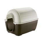 Ferplast Outdoor Dog Kennel Kenny 01 Dog House Made of Impact and UV-Resistant thermoplastic Resin, Liquid Drain System, Ventilation Grill, Can be dismantled for Cleaning, 50 x 78 x h 50 cm