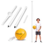 GoSports Tetherball Game Set, Complete Tetherball Setup with Ball, Rope and Pole - Great for Backyard Fun
