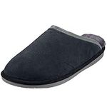 Old Friend Men's Sheepskin Scuff,Black/Dark Grey,XXL (14-15 EE US)