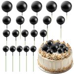 20PCS Black Balls Cake Topper 4 Size Pearl Balls Cake Decoration Black Mini Bubble Balls Cake Picks Cake Foam Ball for DIY Decoration Wedding Baby Shower Birthday Party Anniversary Graduation