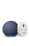 Amazon Echo Dot (5th Gen, Blue) Smart Home Speaker Combo with Wipro 16A Smart Plug | with Bluetooth and Alexa
