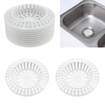 10 PCS Plastic Sink Strainer,White Shower Drain Bath Plug Hair Catcher Sink Filter,Shower Plughole Cover Protector Shower Drain Cover Sink Stopper Drain Filter for Kitchen Bathroom