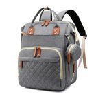 RIANZ Caldor Baby Diaper Bag Large Backpack For Girls And Boys,Multi-Functional Waterproof,Diaper Pouch With Pacifier Case,Stroller Straps,Tissue Bag,And Built-In Usb Charging Port (Grey),20 liter