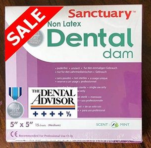 Sanctuary Rubber Dental Dam, Non-Latex, Medium Gauge, 5" x 5", Mauve (Pack of 15)