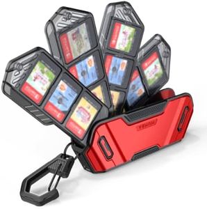 Mumba 12 Game Card Case for Nintendo Switch Game Cards, Portable and Exquisite Protective Hard Shell with 4 Layer Rotatable Holder for Nintendo Switch 2/Switch/Switch OLED/Lite (Ruddy)