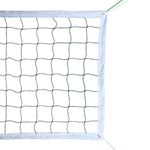 Volleyball Net with Aircraft Steel Cable -Volleyball Replacement Net for Outdoor or Indoor Sports Backyard Schoolyard Pool Beach (32 FT x 3 FT) Portable Outdoor Volleyball Net,Poles Not Included