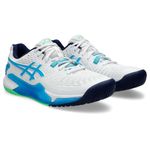 Asics Men's Gel-Resolution 9 Sneaker, White Digital Aqua, 9 UK