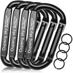 Carabiner Clip, 4 Pack, 855lbs，3" Iron Heavy Duty Caribeaners for Hammocks, Camping Accessories, Hiking, Keychains，Outdoors and Gym etc, Small Carabiners for Dog Leash, Harness and Key Ring, Black