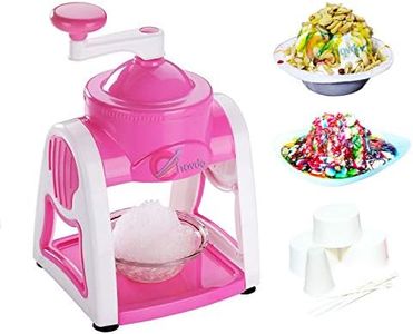 TAPUJI Manual Ice Slush Cone Gola Maker Ice Shaved Crusher Machine for Home with Reusable 3 Bowl 6 Sticks 1 Glass (Random Colour)