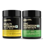 OPTIMUM NUTRITION (ON) Multivitamin for MEN,60 Tablets, 26 Vitamins & Minerals and (ZMA) Zinc Magnesium Aspartate - 60 Capsules, 1 count