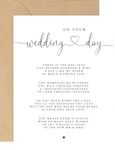 On your Wedding Day Poem A5 Greeting Card with envelope, The new Mr & Mrs Card, Bride and Groom Card, Card for Wedding, Wedding Day Card (Style: On your Wedding Day)