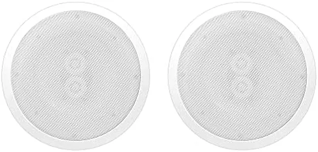 Pyle 6.5 Inch 300W Dual Channel 8 Ohm Home Audio in Ceiling Marine Grade Waterproof Speaker with 60Hz to 22kHz Frequency Response (2 Pack)
