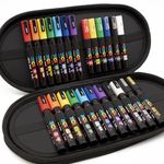 Posca Water Based Permanent Marker Paint Pen - PC-1M / PC-3M / PC-5M Nibs - Multi Surface Use - Display Gift Case of 24 Pens (Essential Set)