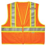 Ergodyne GloWear 8230Z ANSI Two-Tone High Visibility Orange Reflective Safety Vest, Small/Medium