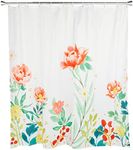 Juvale Floral Shower Curtain Set with 12 Hooks, Watercolor Flower Bathroom Decor (72 x 72 inch)