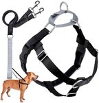 2 Hounds Design Freedom No Pull Dog Harness | Comfortable Control for Easy Walking |Adjustable Dog Harness and Leash Set | Small, Medium & Large Dogs | Made in USA | Solid Colors | 1" LG Black