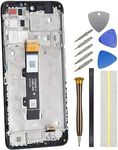 LCD Screen for Motorola Moto E32s Full Display Touch Digitizer Screen Replacement with Screen Frame Black 6.5 Inches