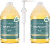 WHOLENATURALS Pure Castile Soap Liquid, EWG Verified & Certified Palm Oil Free Unscented, Natural, Mild & Gentle Non-gmo & Vegan - Organic Body Wash, Laundry, Pet/Dog and Baby Soap -Pack of 2 w/pump
