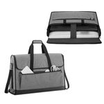 Trunab Monitor Carrying Case 24 Inch Padded Travel Bag Hold Up to 2 LCD Screens/TVs, Not Compatible with iMac, with Accessories Pocket, Shoulder Strap, PU Bottom, Grey