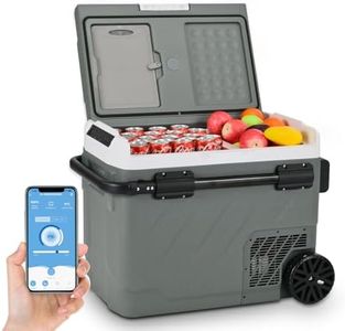 Alpicool 49L Car Refrigerator with APP Control 12V Fridge Freezer, Dual Zone Electric Cooler Box Portable Refrigerator for Car 12V/24V 100-240V(-20℃-20℃) Portable Freezer for Camping Car Trip
