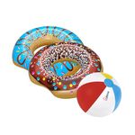 2 Bestway Donut Pool Inflatable with Utena Beach Ball - 42(107cm)" Wide Float for Kids and Adults - Inflatable Water Ball Included - Perfect for Summer Pool Parties!