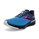 BROOKS Women's Launch GTS 10 Sneaker, Peacoat/Marina Blue/Pink Glo, 7.5 UK