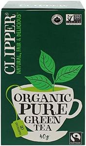 Clipper Tea Organic Green Tea, Pure Natural Ingredients, Fairtrade Tea, Non-GMO, Biodegradable and Compostable Tea Bags, 40g - 20 Tea Bags
